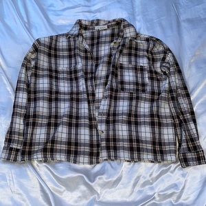 Black, brown, grey, and white flannel from L.A Hearts, size S in women’s
